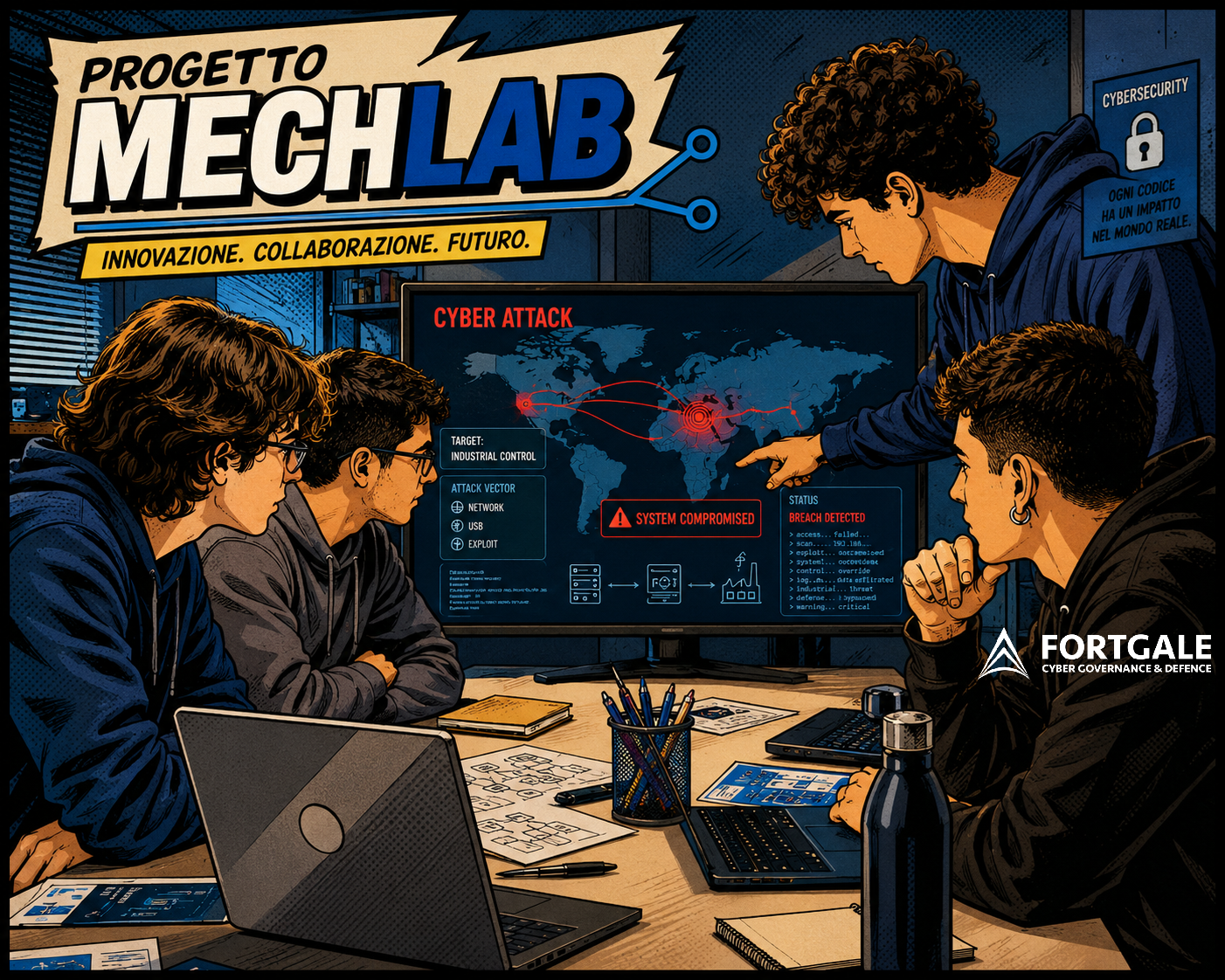 MechLab Project · Don Bosco Milan mechatronics students analyse a cyber attack